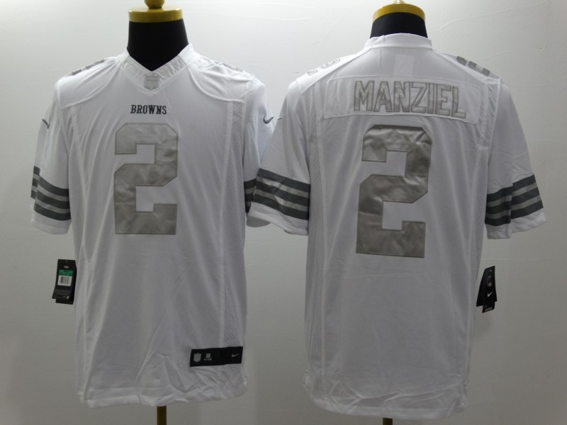 Men's Cleveland Browns Johnny Manziel #2 White Jersey